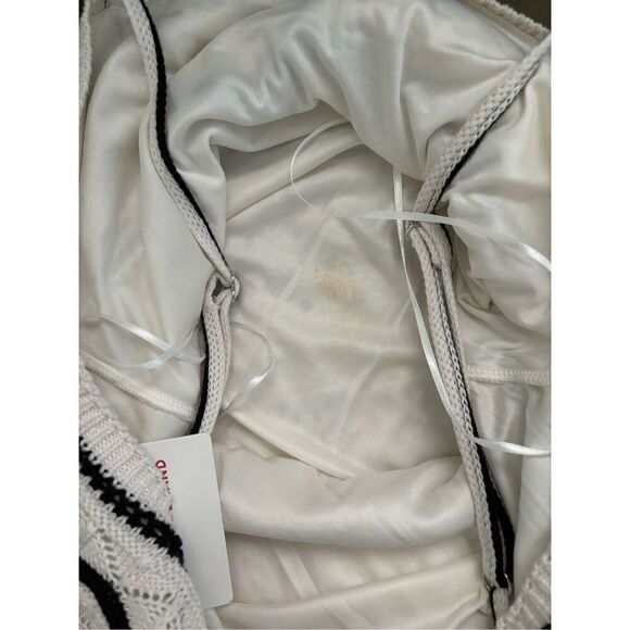 Lucky Brand SZ Large Crochet Midi Dress Ivroy and Black Bohemian Beachy Coastal - Picture 11 of 11